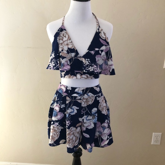 Pants - Eden Skye Backless Floral Set